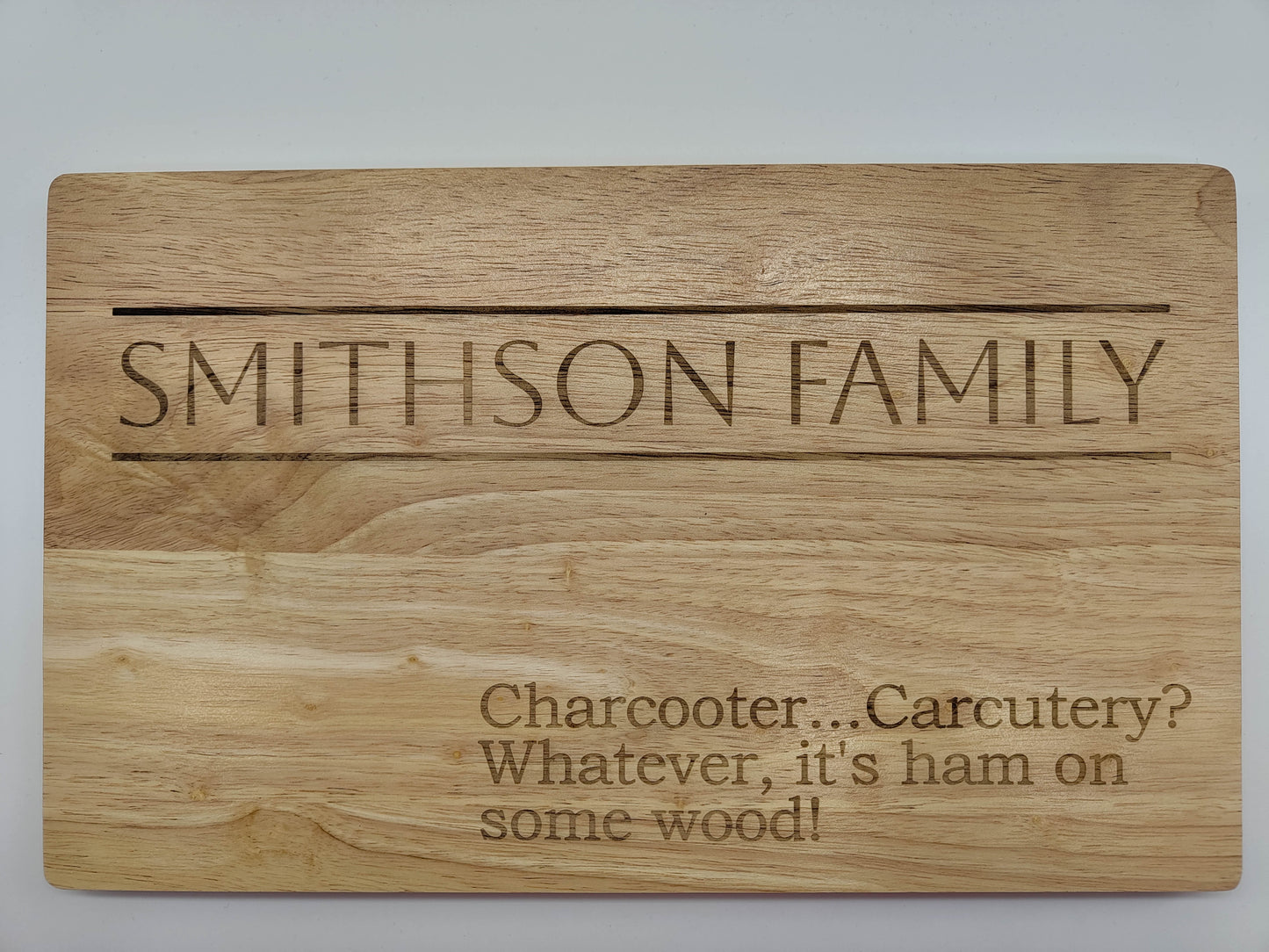 Engraved chopping board.