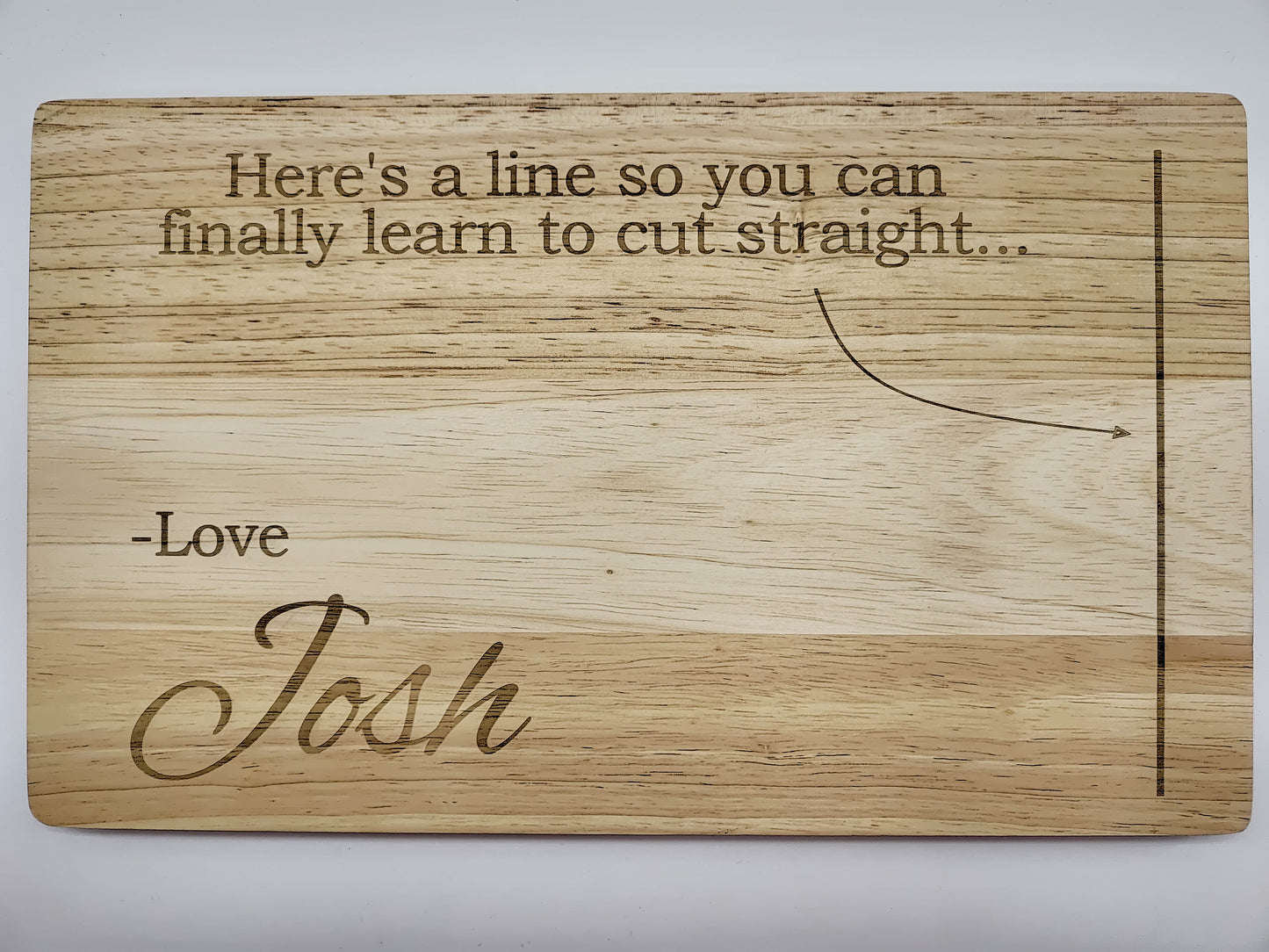 Engraved chopping board.
