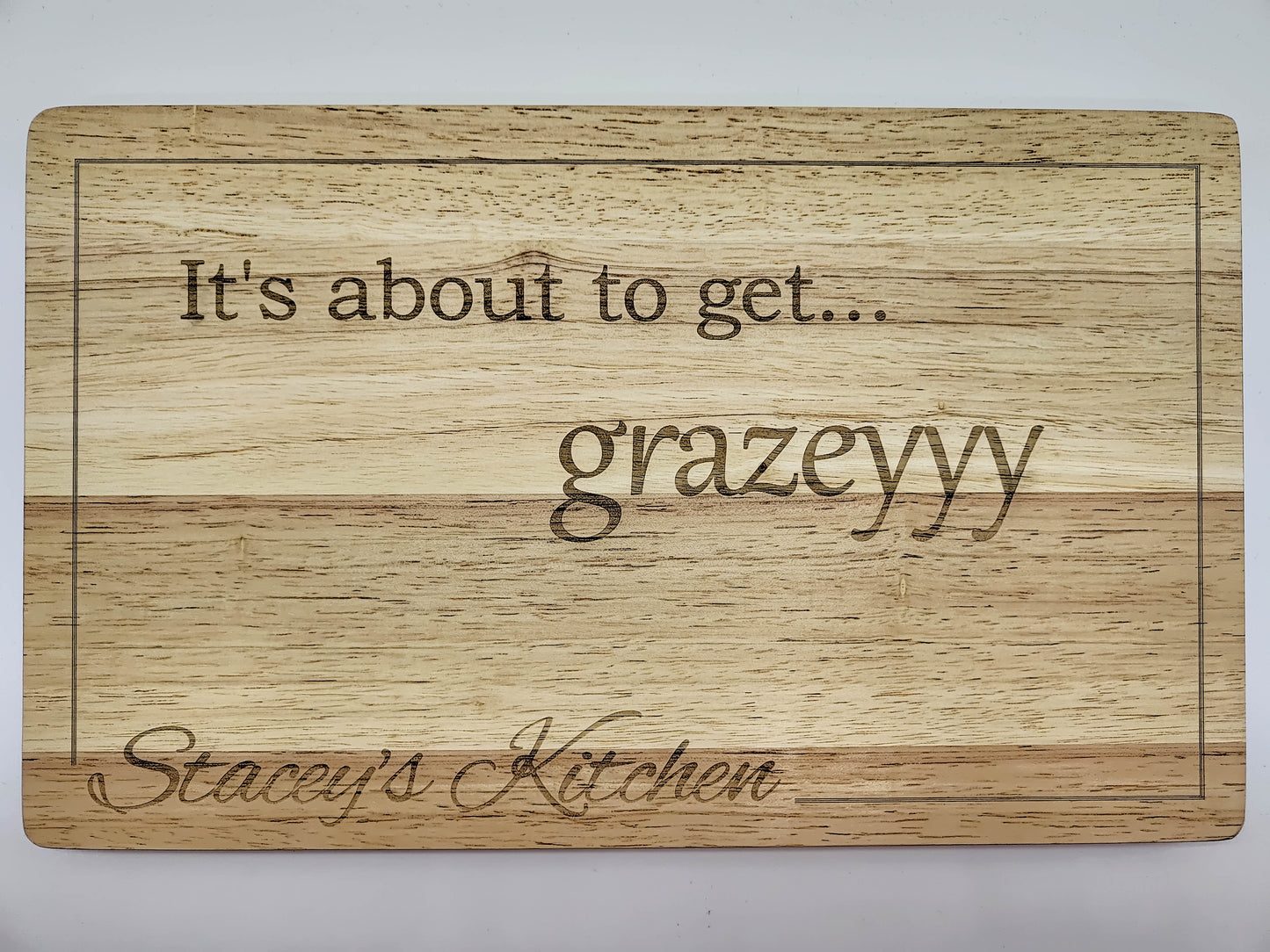 Engraved chopping board.