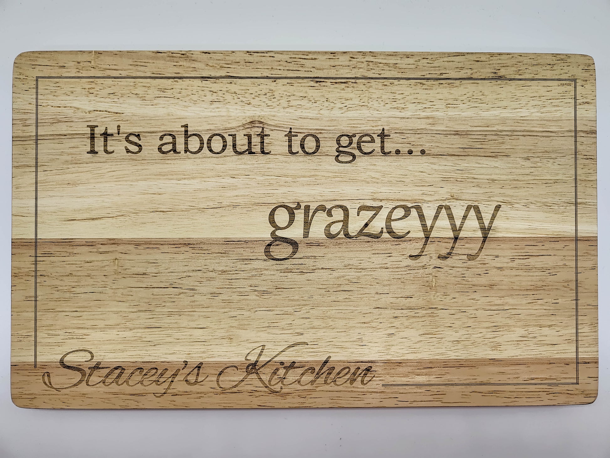Engraved chopping board.