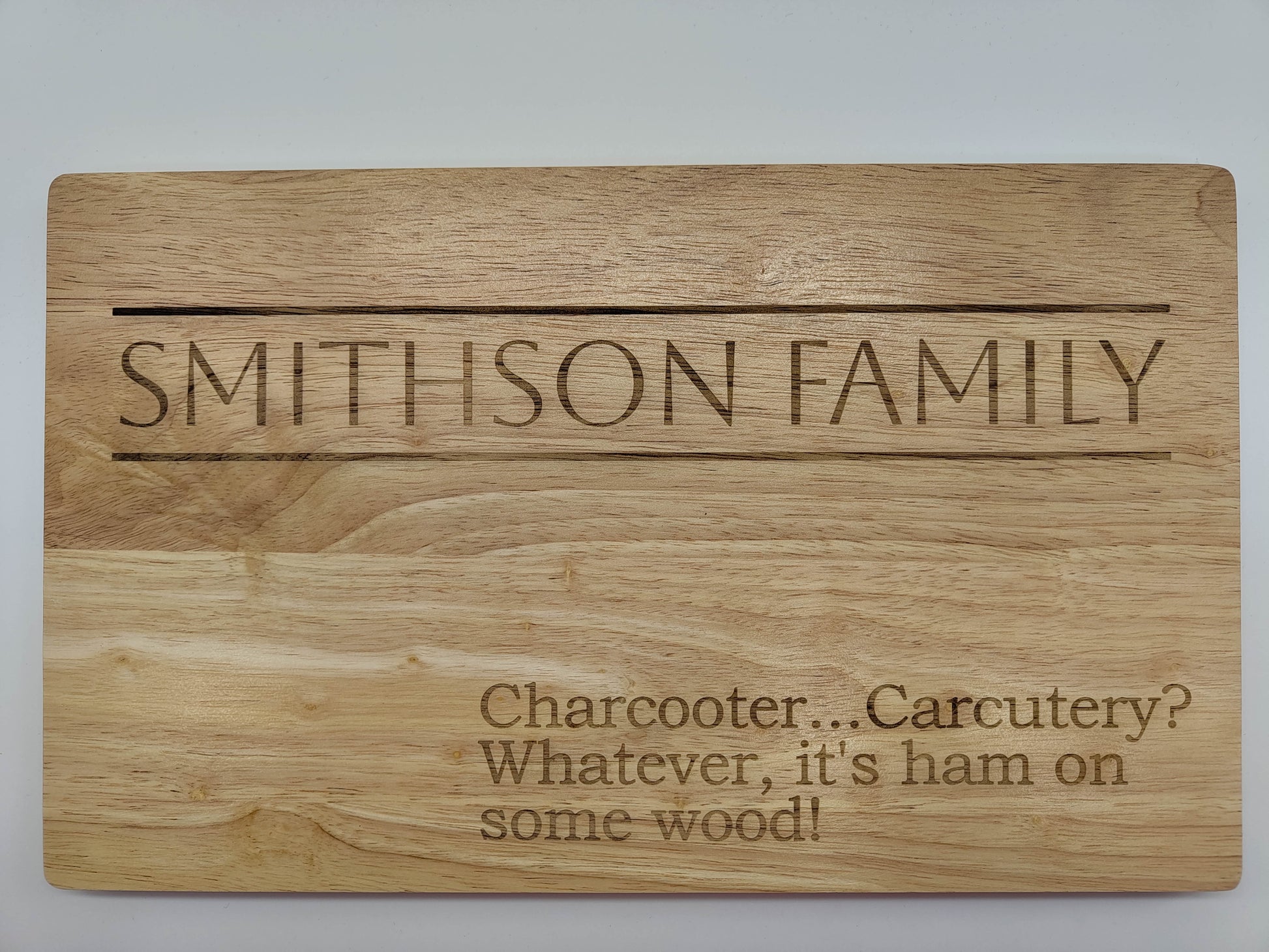 Engraved chopping board.