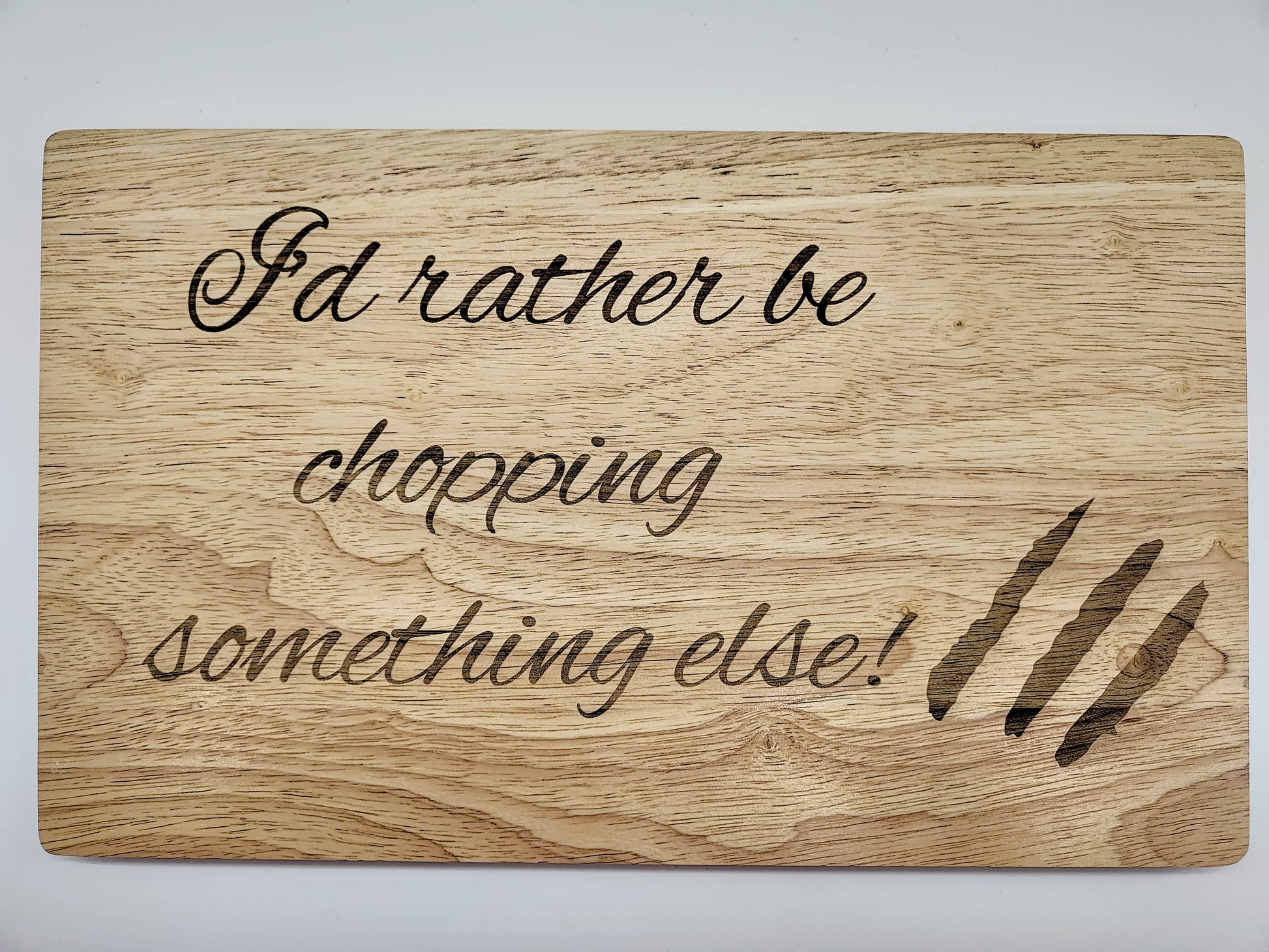 Engraved chopping board.