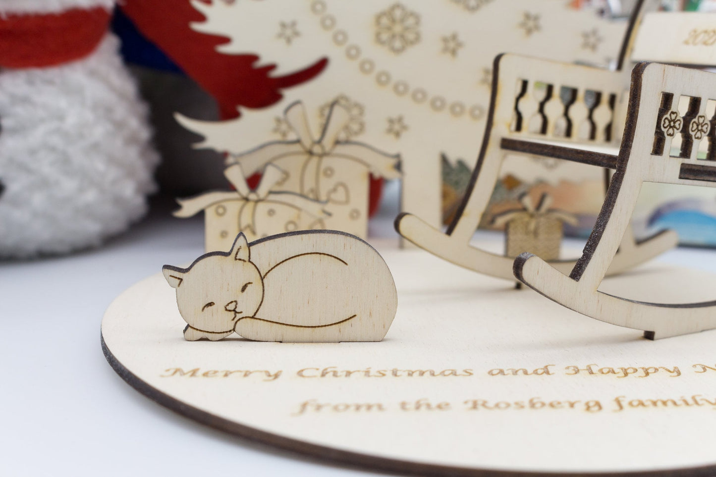 Personalised Christmas Scene | Christmas Gift | Wooden Christmas Tree Scene | Personalised Christmas Ornament | Christmas Figurines