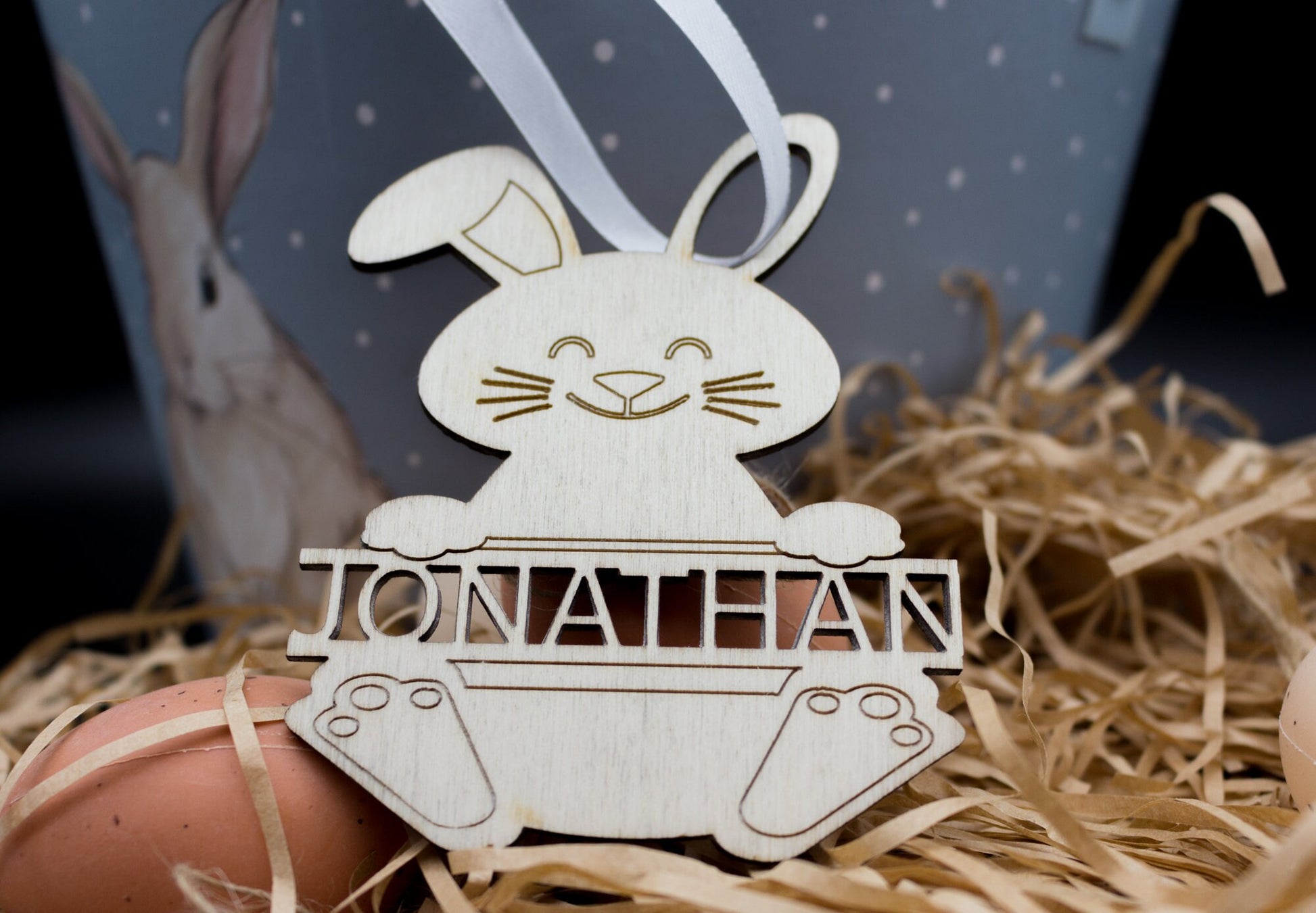 Personalised Easter Bunny | Wooden Bunny | Personalised Charm